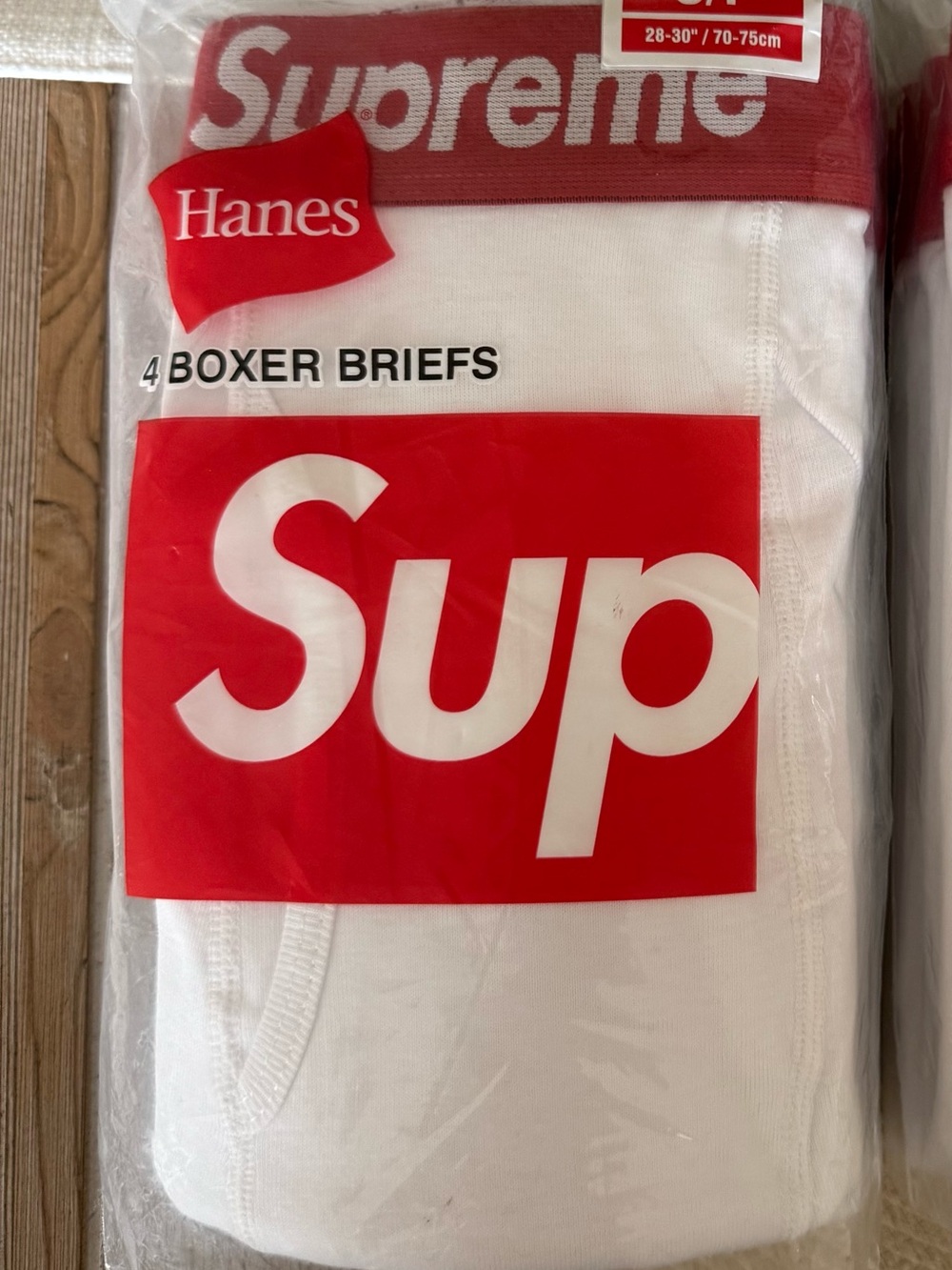 Hanes White Boxer Briefs (Hanes x Supreme Style) - Red/White Packaging